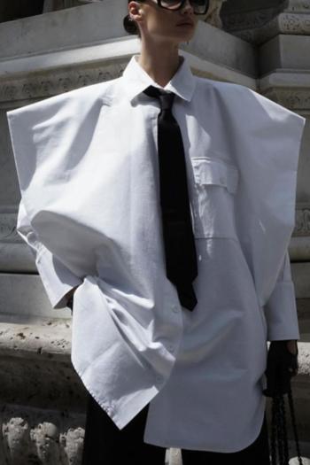 exquisite non-stretch lapel button with tie blouses