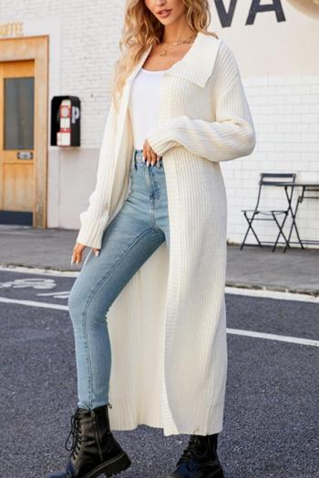 Casual plus size slight stretch knitted long cardigan sweater(only cardigan)