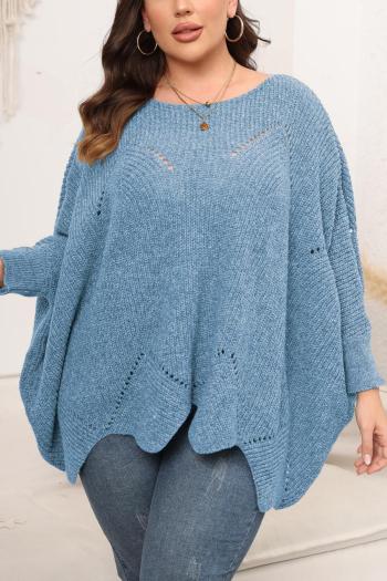 casual plus size slight stretch knitted 3 colors loose all-match sweater