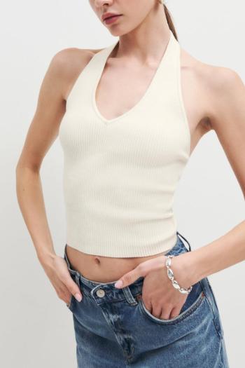 sexy slight stretch knitted 4 colors all-match crop tank top