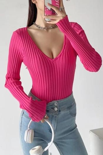 exquisite slight stretch deep v-neck solid color bodysuit size run small