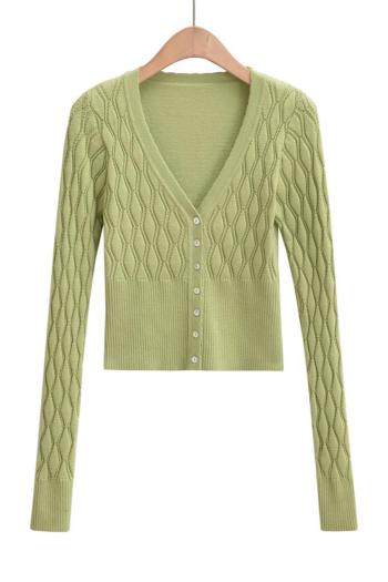 sexy slight stretch ribbed knit solid color v-neck sweaters size run small
