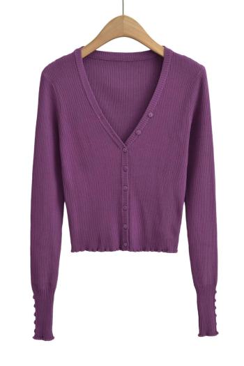 stylish slight stretch knitted 4 colors v-neck slim thin sweater(size run small)