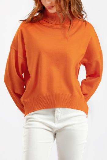 casual slight stretch solid color 6-colors high collar loose knitted sweater