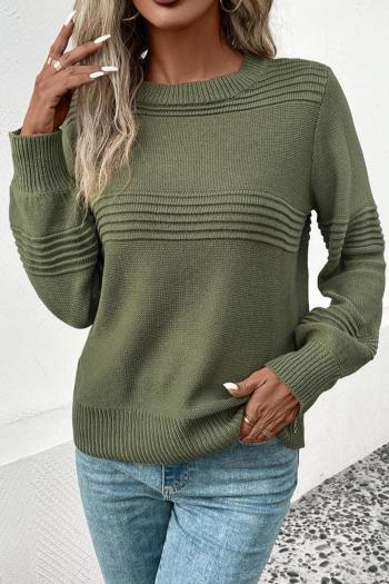 casual slight stretch knitted long sleeve all-match sweater