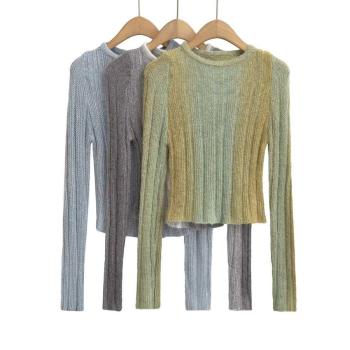 casual slight stretch gradient knitted slim thin sweater size run small