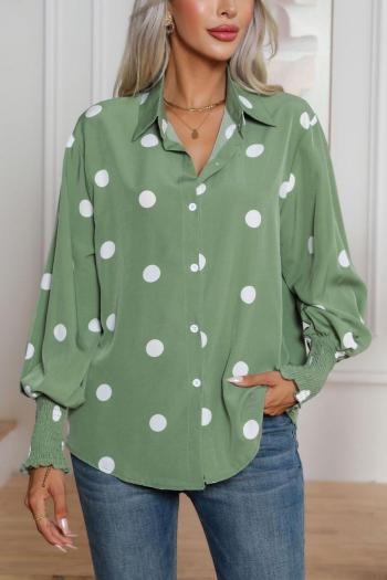 casual plus size polka dot printing all-match blouse