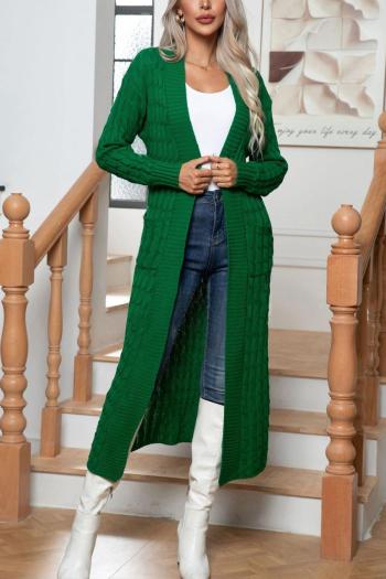 casual slight stretch twist knitted long cardigan sweater(only cardigan)