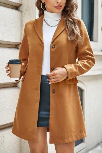 casual non-stretch simple solid color single-breasted woolen jacket