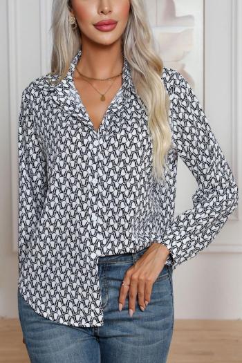 casual plus size non-stretch digital printing 3 colors all-match blouse