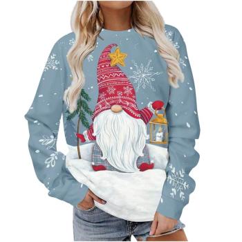 christmas casual plus size slight stretch graphic fixed printing sweatshirt#33#