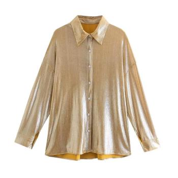 casual non-stretch single breasted stylish loose blouses size run small