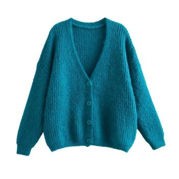 high stretch single breasted loose knitted cardigan sweater size run small