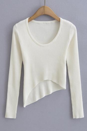 solid color stretch stylish irregular slim knitted sweater size run small