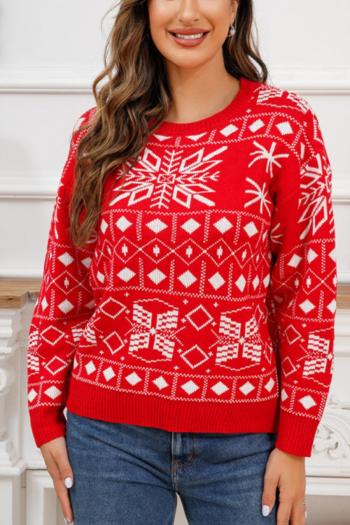 casual christmas plus size stretch ribbed knit snowflake jacquard sweaters