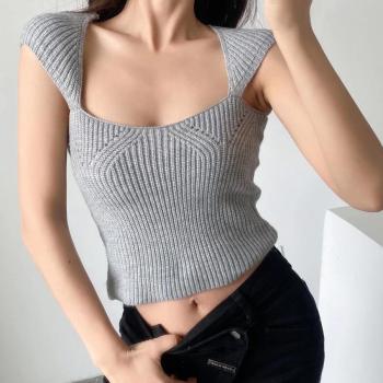 sexy new stylish stretch slim knitted crop top size run small