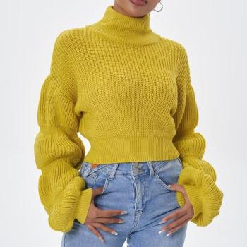 stylish slight stretch knitted 5 colors high-neck sweater(size run small)