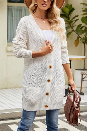 casual slight stretch twist knitted v-neck cardigan sweater(only cardigan)