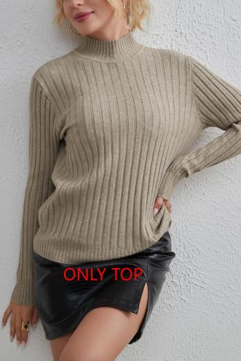 casual slight stretch 5 colors solid color crew neck sweaters