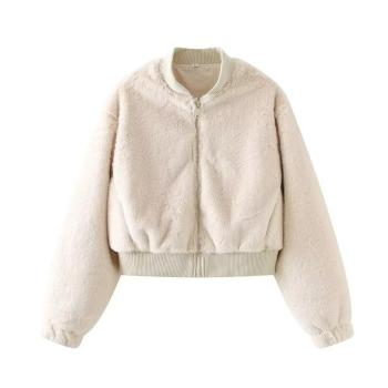 winter stylish non-stretch zip-up warm fur casual jacket size run small