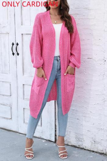 casual slight stretch knitted 6 colors all-match long cardigan sweater