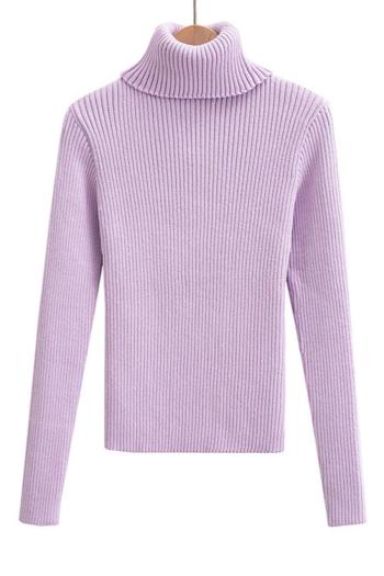 casual slight stretch knitted 6 colors turtleneck sweater(size run small)