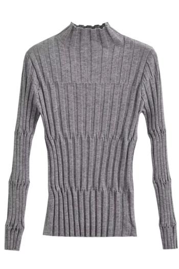 stylish slight stretch knitted all-match slim thin sweater(size run small)