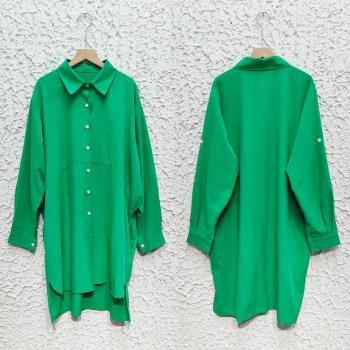 Casual non-stretch solid pockets single-breasted blouses