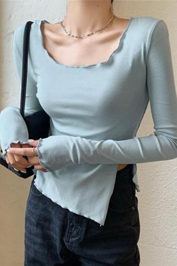 sexy plus size slight stretch solid color square neck top