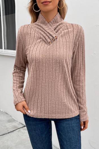 solid color stretch high neck new stylish knit sweater