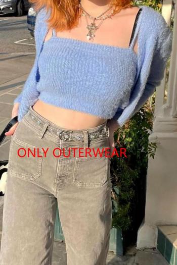 sexy slight stretch solid color short sweaters(only outerwear)
