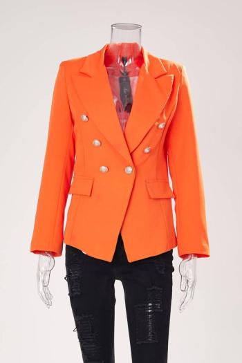 high quality stylish plus size non-stretch orange all-match blazer