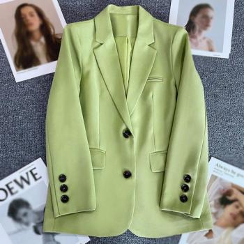 casual non-stretch solid color suit collar button blazers