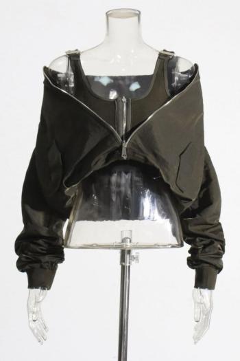 stylish non-stretch fake two-piece set design multiple ways to wear jacket