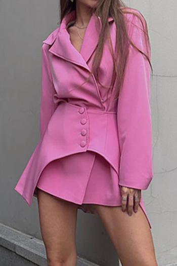 casual slight stretch pink long sleeve mini dress (contains waistband seal)