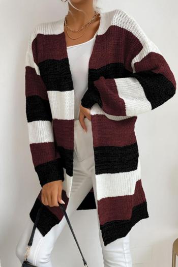 casual slight stretch contrast color ribbed knit sweaters#2