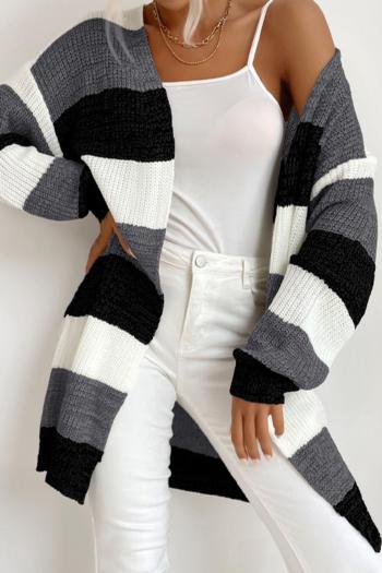 casual slight stretch contrast color ribbed knit sweaters#4