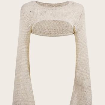 sexy slight stretch solid color ribbed knit crew neck crop sweaters