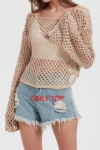 sexy slight stretch ribbed knit 4 colors cutout sweater size run small