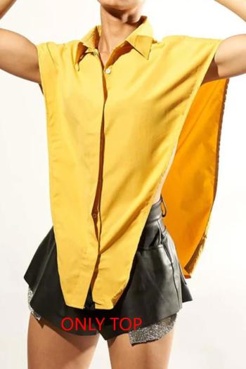 new sexy non-stretch solid color 4-color lapel sleeveless blouses