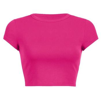 high street style plus size slight stretch 10 colors all-match crop t-shirt
