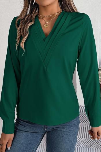 casual non-stretch 6 colors v-neck blouses