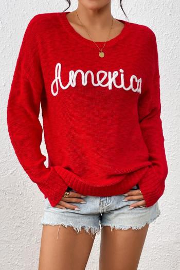 casual slight stretch knitted letter loose all-match sweater