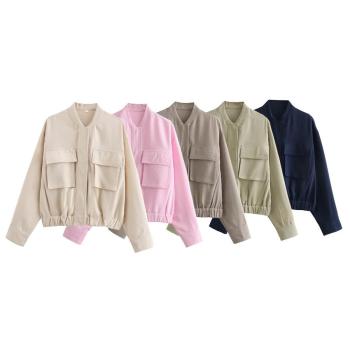 casual non-stretch 5-colors solid color loose long-sleeved jacket
