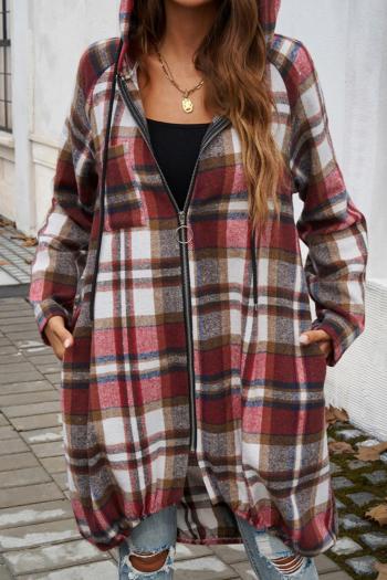 casual non-stretch hooded zip-up lattice printing jacket