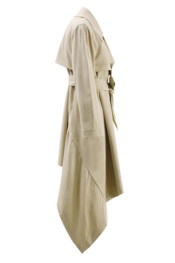 Casual non-stretch lapel solid color with belt jacket(size run small)