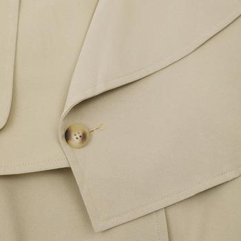 Casual non-stretch lapel solid color with belt jacket(size run small)