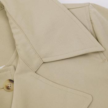 Casual non-stretch lapel solid color with belt jacket(size run small)