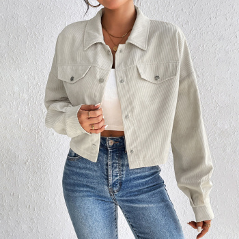 new casual non-stretch polyester patchwork 6-color lapel long sleeve outerwear