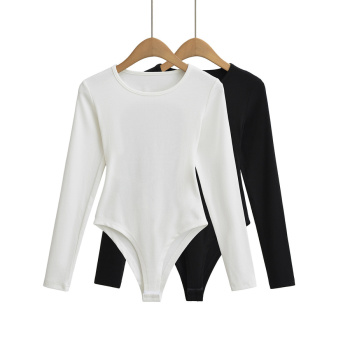 sexy stylish pure color high stretch back hollow slim bodysuit size run small